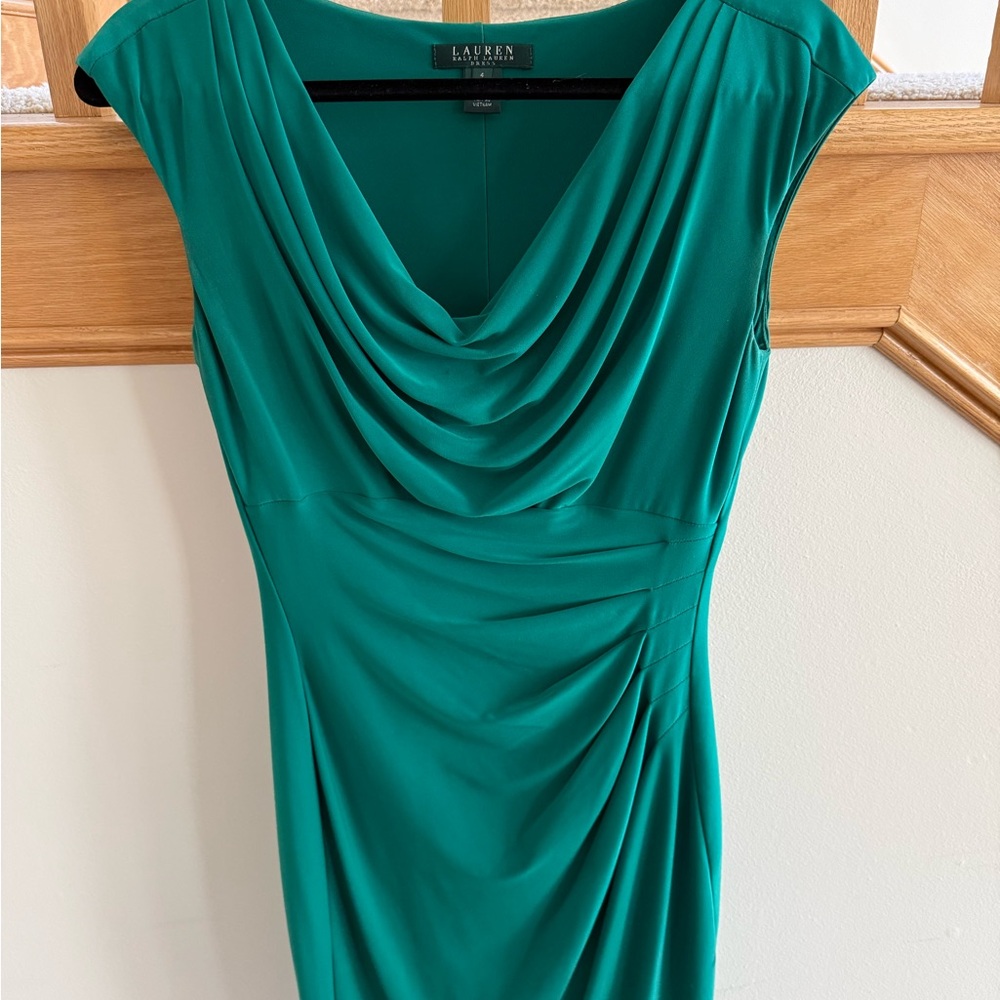 Lauren Ralph Lauren Emerald Draped Midi Dress
